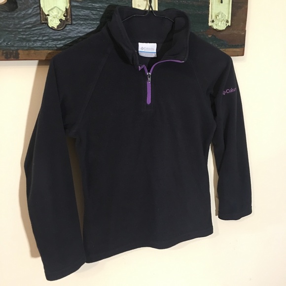 2/$18 Columbia Black Fleece 1/4 Zip Pullover Shirt Size Small (7/8 years) - Picture 3 of 11